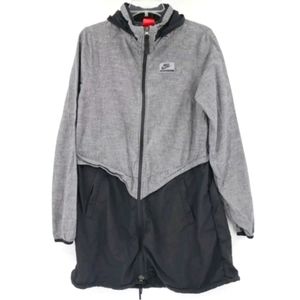 Nike women's S international jacket parka 831685-010 black gray hideaway hoodie